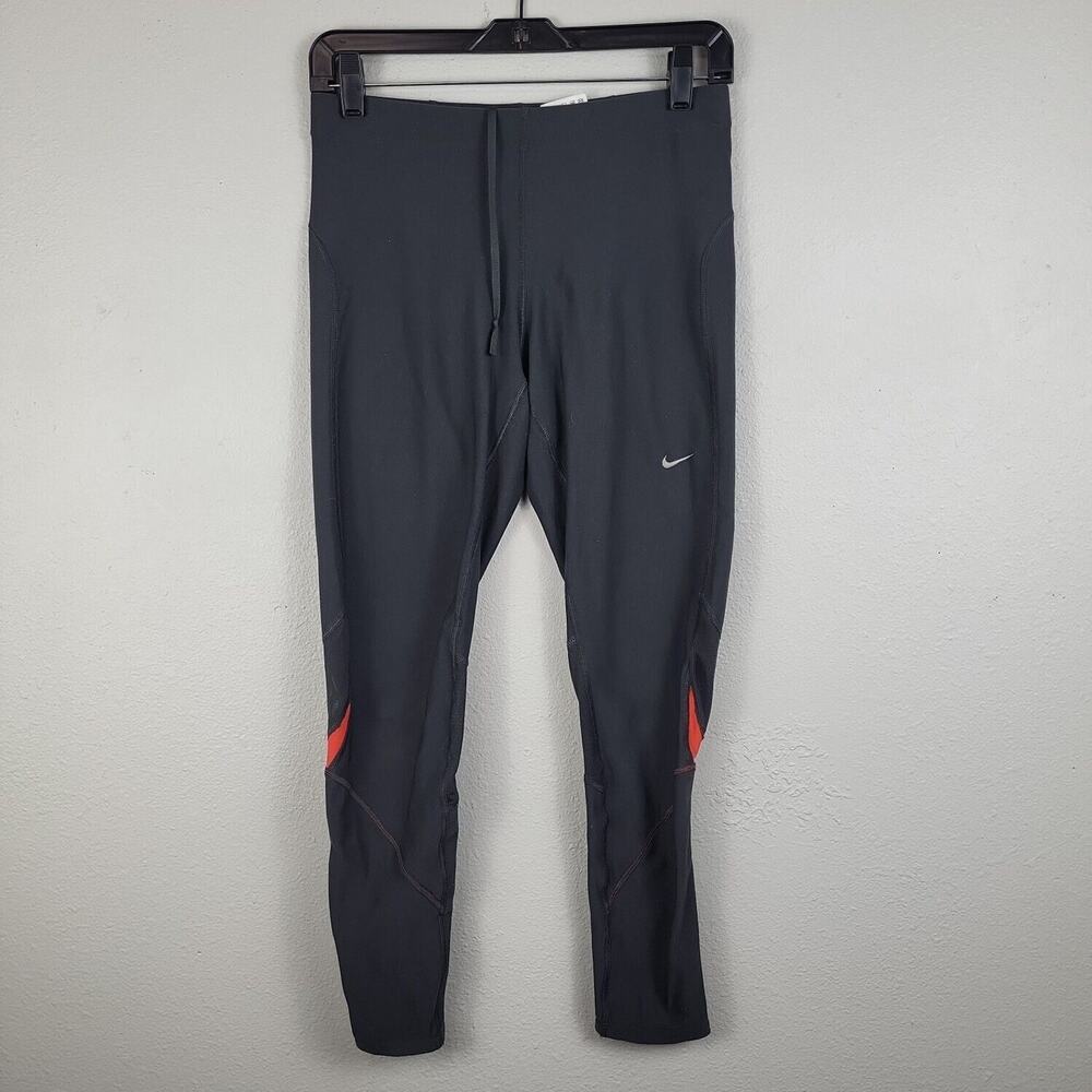 Nike Dri Fit Womens Gray Drawstring Waist Compression Leggings‎ Size Medium